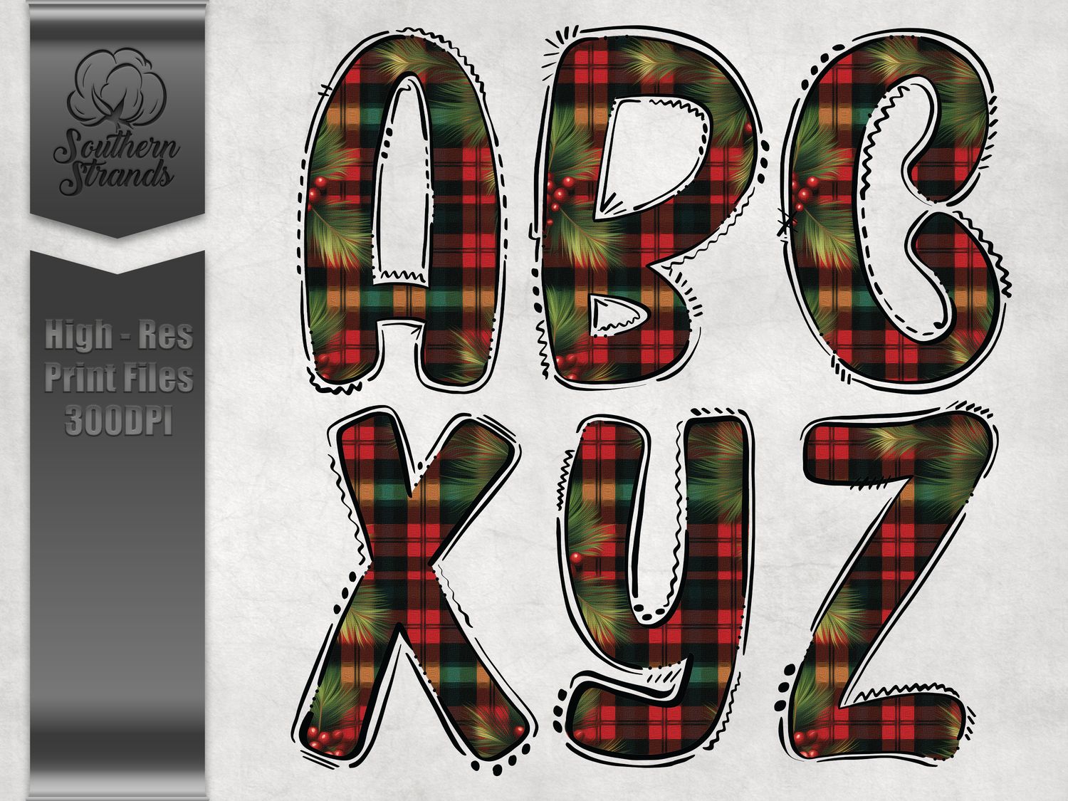 Christmas Vintage Doodle Alpha 1 | Digital Design