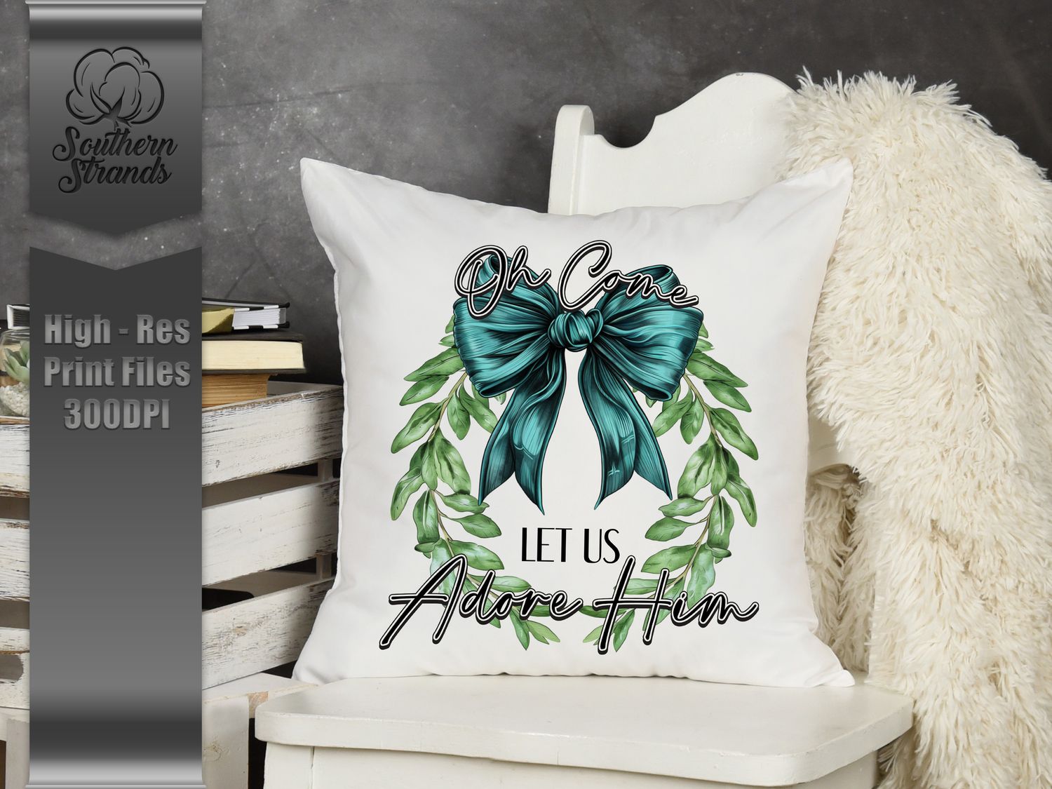 Oh Come Let Us Adore Him - Teal | DIGITAL DESIGN