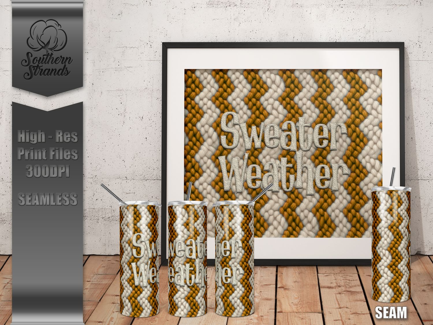 Fuzzy Sweater Tumbler Orange - Sweater Weather - 20oz Tumbler | DIGITAL DESIGN