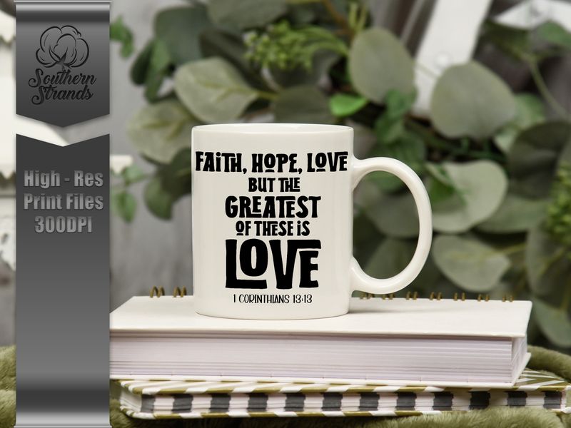 Christian Word Art- Faith Hope Love | DIGITAL DESIGN