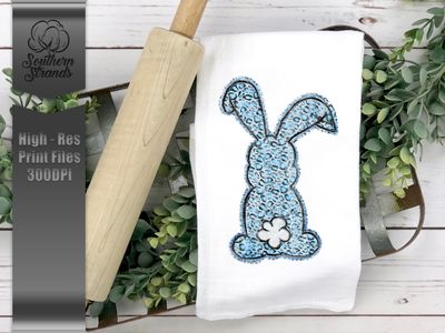 Frazzled Leopard Bunny - Blue | DIGITAL DESIGN
