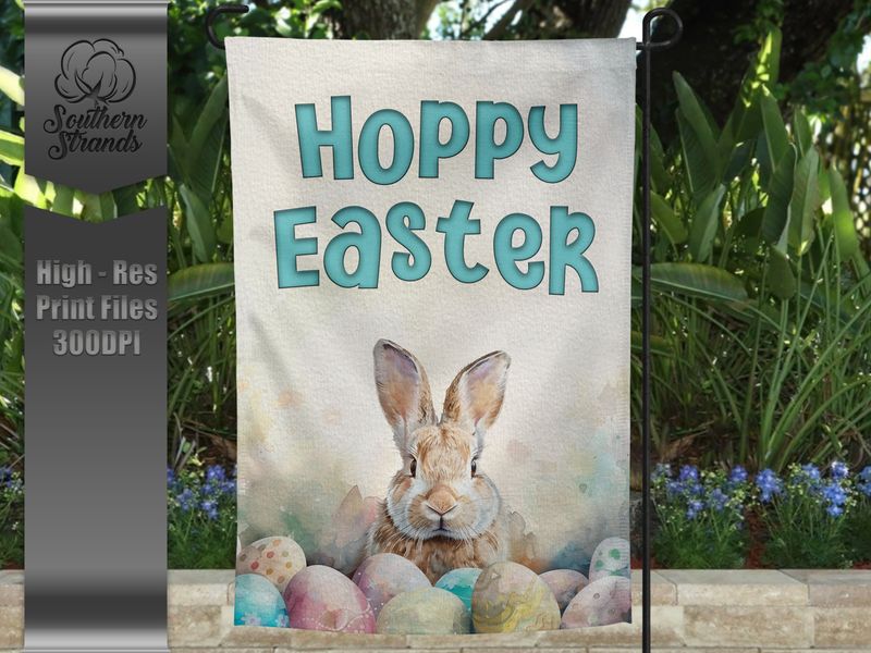 AAP EXCLUSIVE - Watercolor Eggstra Special Bunny Garden Flag | DIGITAL DESIGN