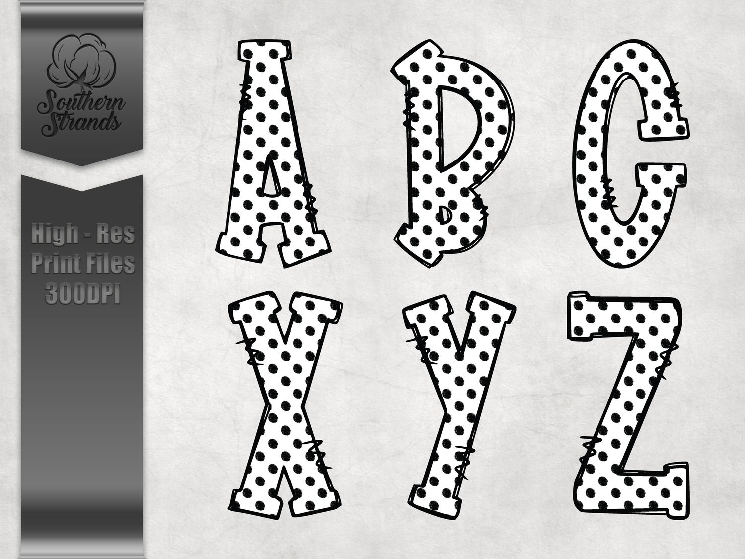 Painted Patterns Alphas - Poka Dots Pattern |  DIGITAL DESIGN