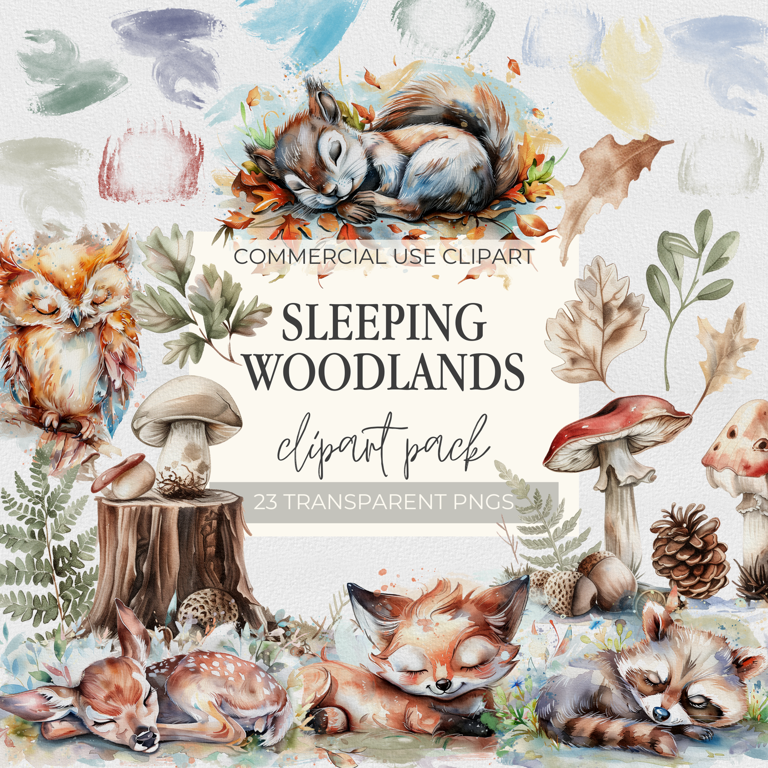 Sleeping Woodlands Clipart Pack |  DIGITAL DESIGN