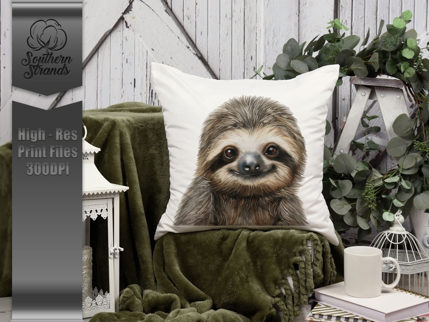 Whimsical Painted Animals -Sloth | DIGITAL DESIGN