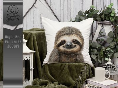 Whimsical Painted Animals -Sloth | DIGITAL DESIGN