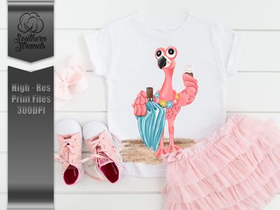 Ice Cream Dreams Flamingo| DIGITAL DESIGN