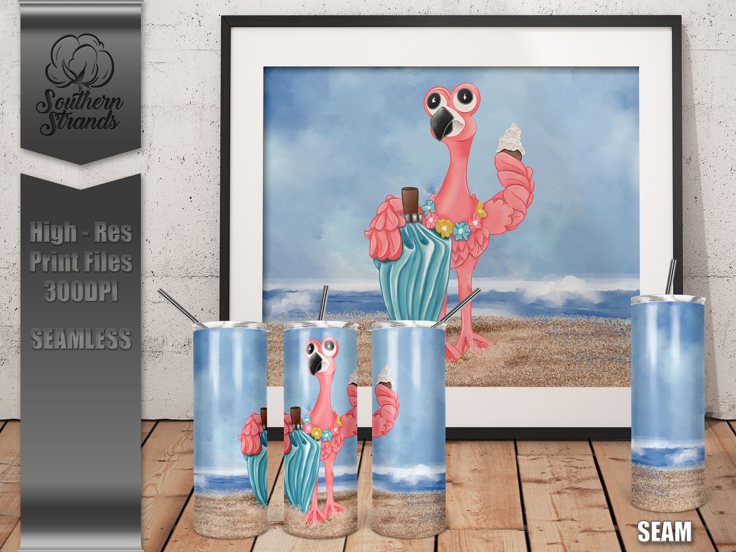 Ice Cream Dream Flamingo - 20oz Tumbler | DIGITAL DESIGN