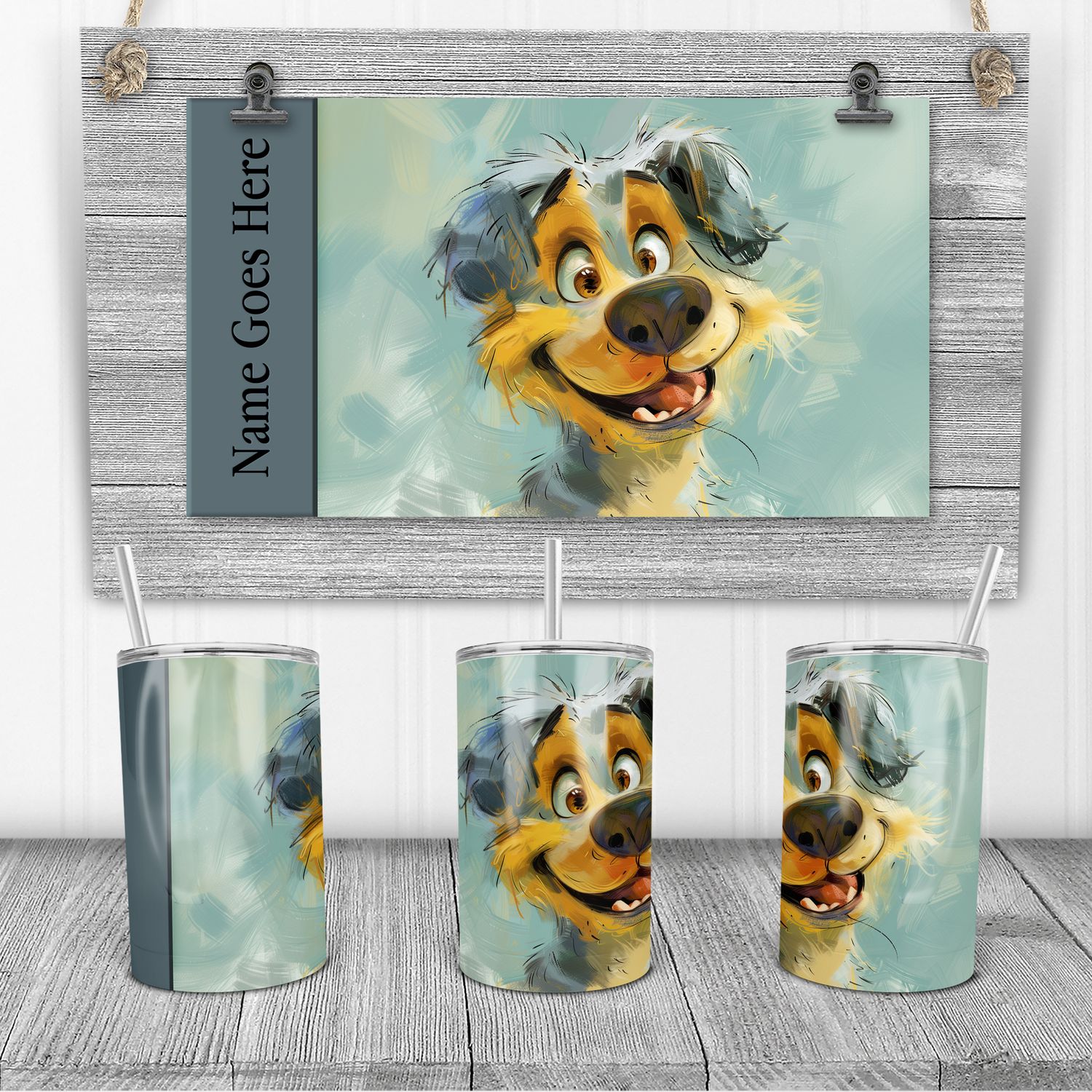 Funny Farm - Dog 12oz Kids Sippy | SEAMLESS |  DIGITAL DESIGN