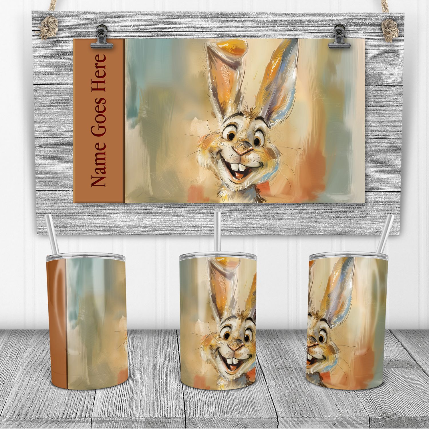 Funny Farm - Bunny 12oz Kids Sippy | SEAMLESS |  DIGITAL DESIGN