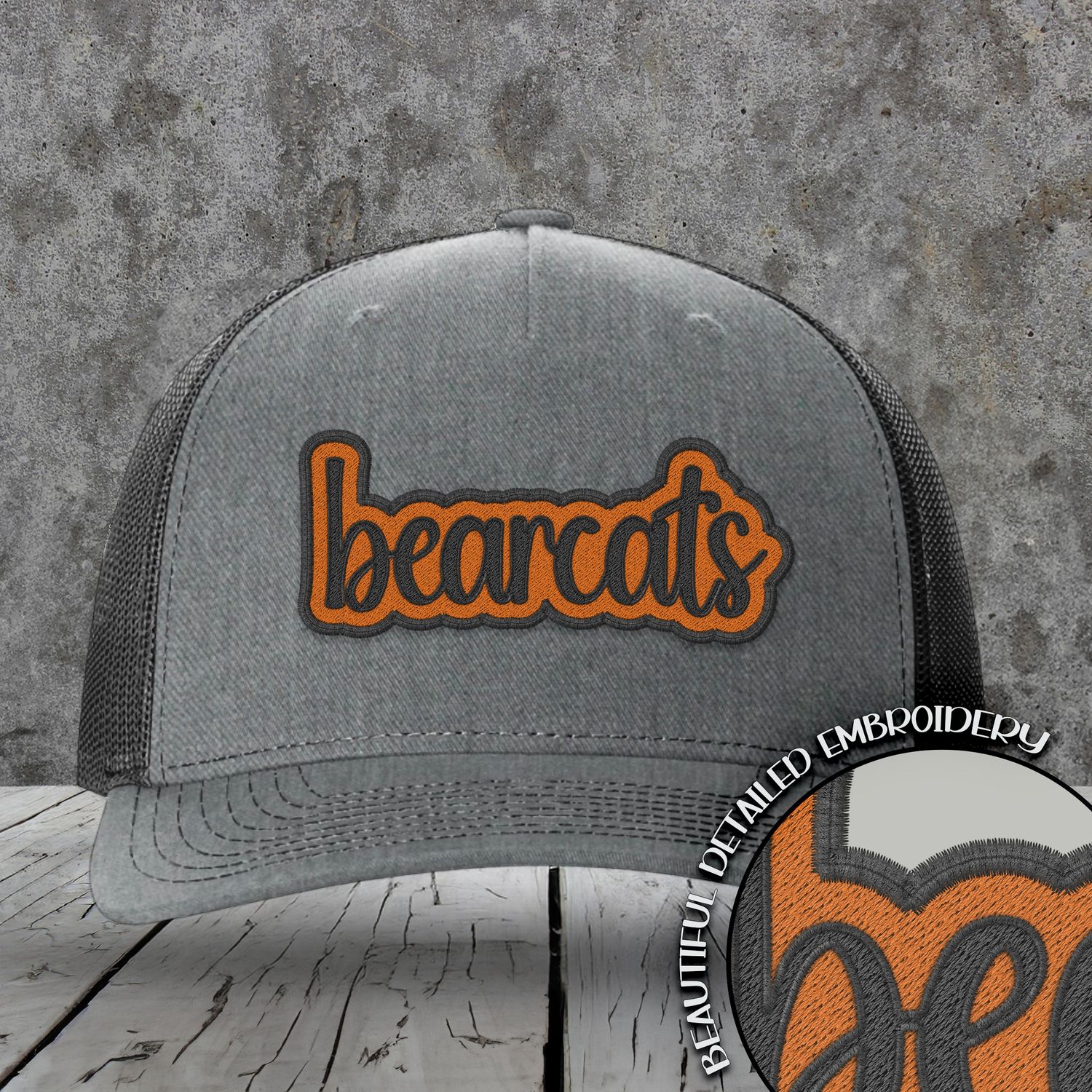 Mascot Embroidered Names | Bearcats | Orange &amp; Black | DIGITAL DESIGN