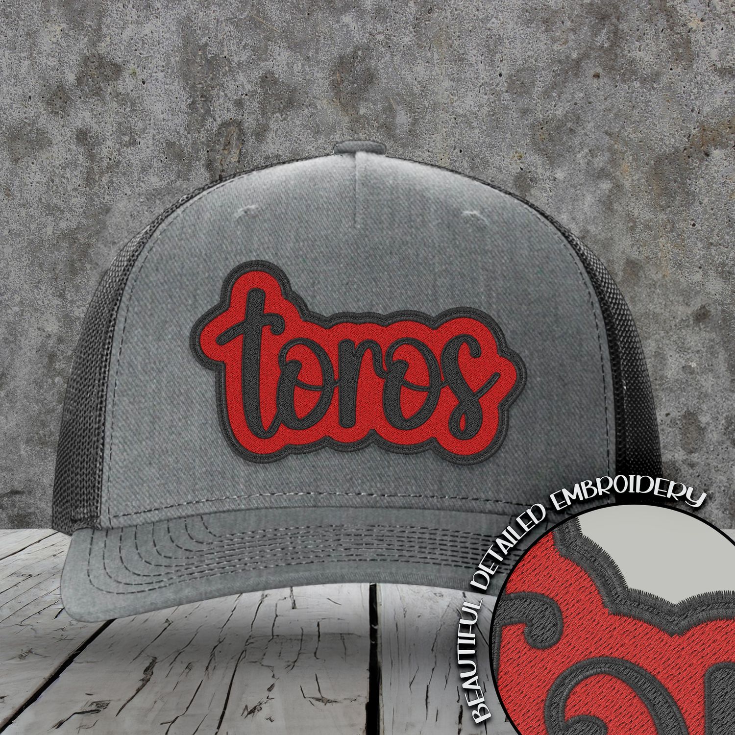 Mascot Embroidered Names | Toros | Red - Black | DIGITAL DESIGN
