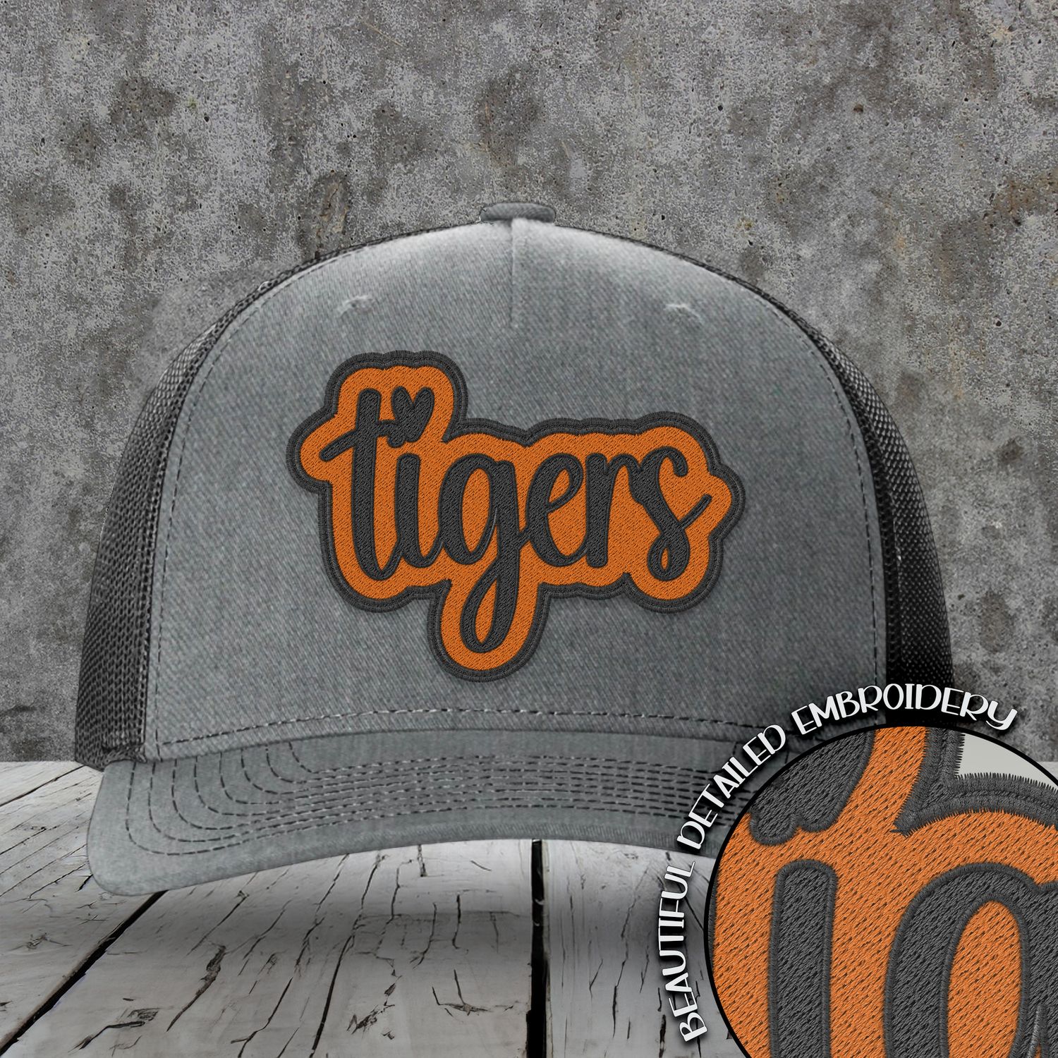 Mascot Embroidered Names | Tigers | Orange - Black | DIGITAL DESIGN