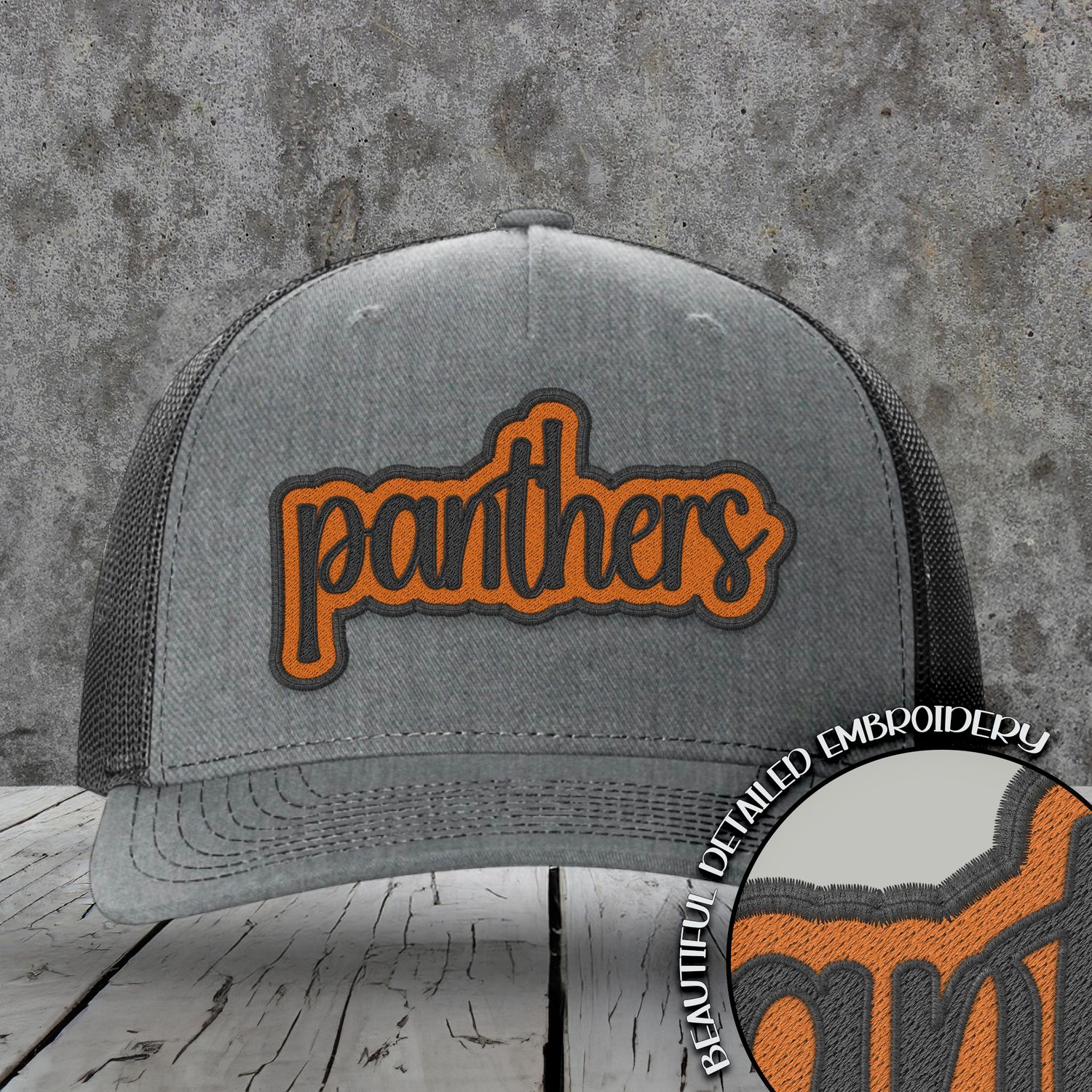 Mascot Embroidered Names | Panthers | Orange - Black | DIGITAL DESIGN