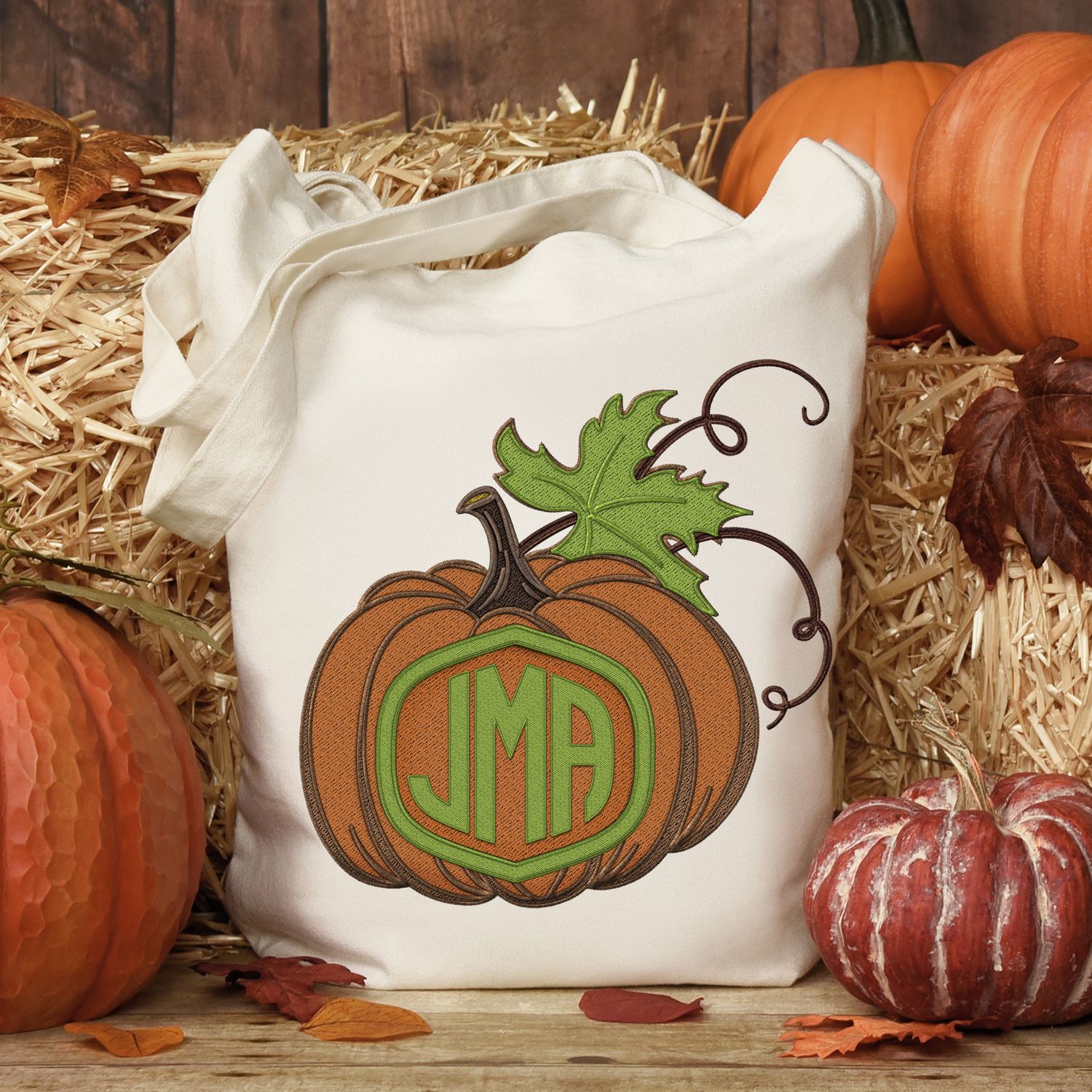 Embroidered Pumpkin Monogram Kit  | DIGITAL DESIGN