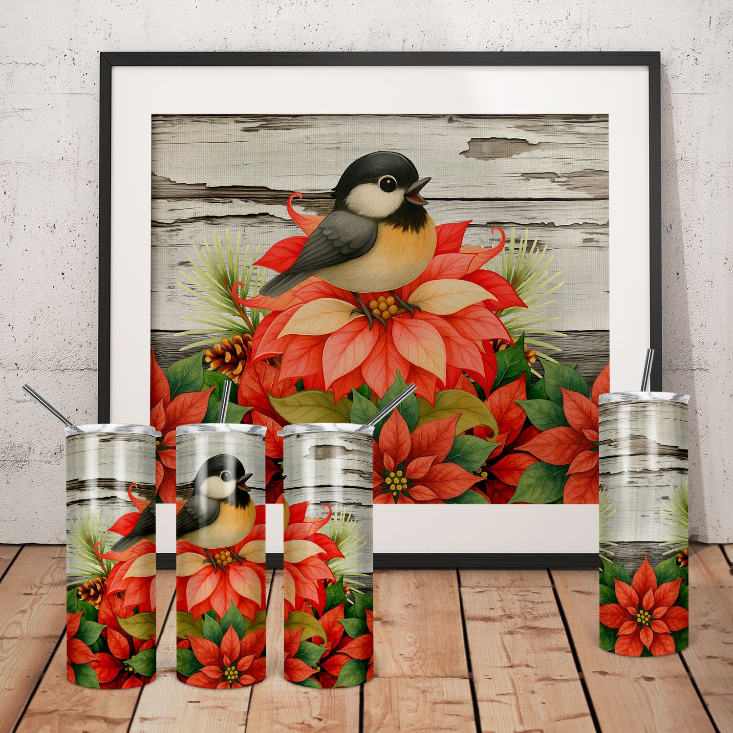 A Song of Praise - Singing Chickadee - 20oz Tumbler | DIGITAL DESIGN