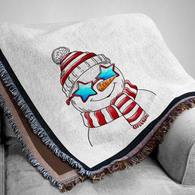 Let It Snow - Retro Snowman - Red - Blue | DIGITAL DESIGN