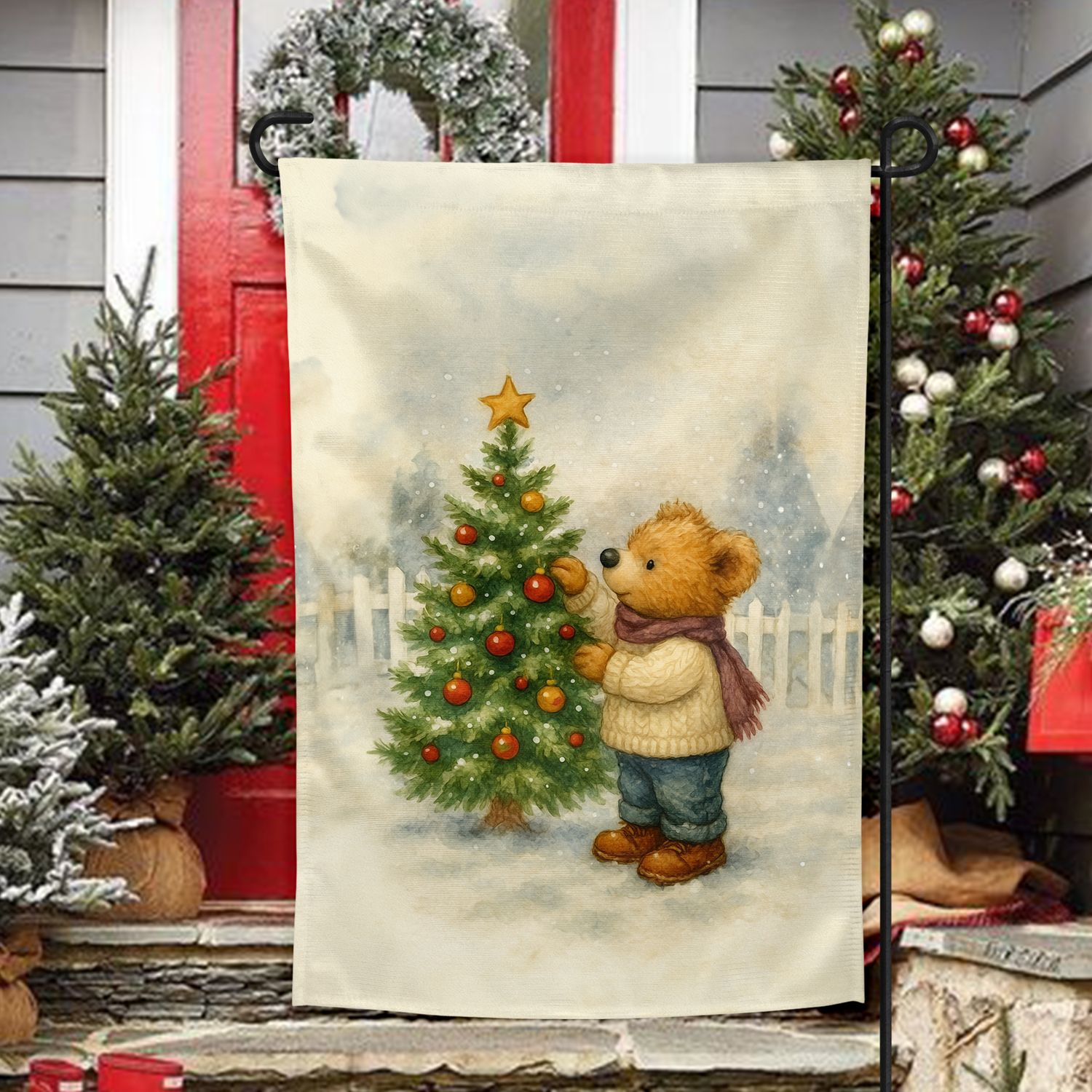A Beary Merry Christmas - Garden Flag - 12x18 |  DIGITAL DESIGN