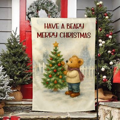 A Beary Merry Christmas - Garden Flag - 12x18 | DIGITAL DESIGN