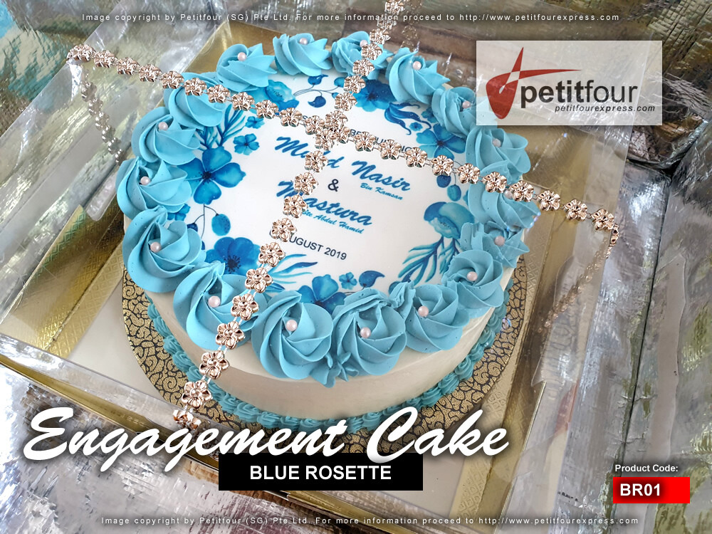 Engagement Cake &quot;Blue Rosette&quot;