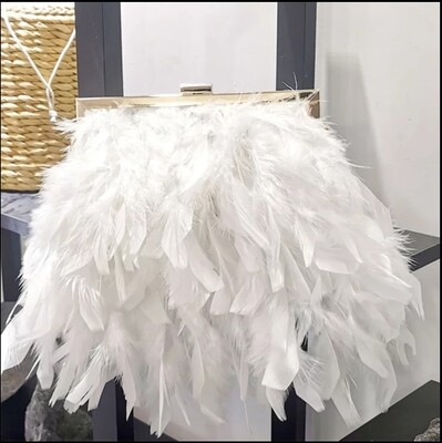 White Feather Clutch