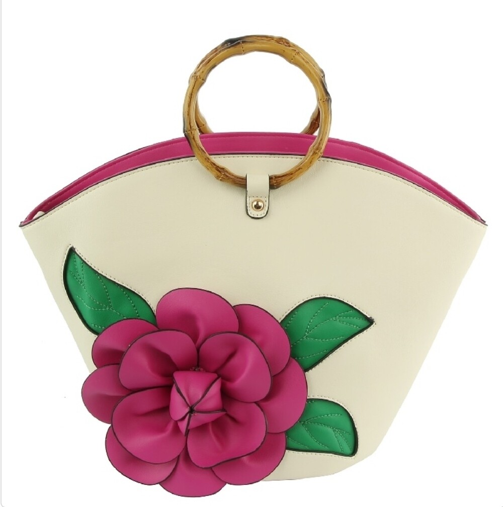 Fuschia 3D Flower Bag