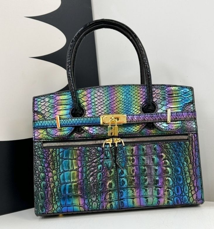 Black Iridescent Satchel