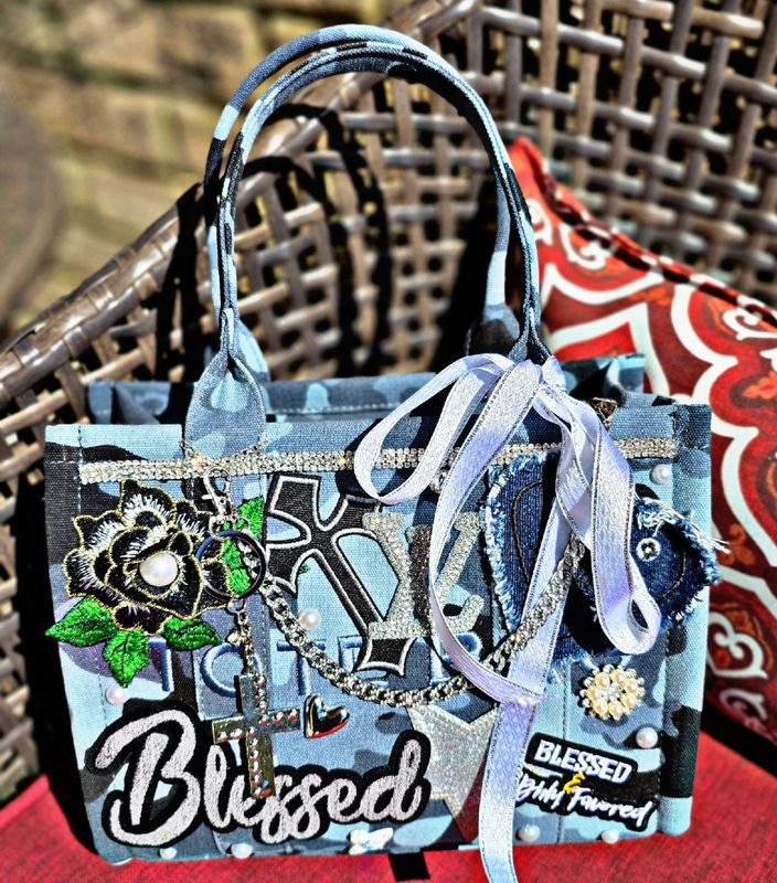 Camouflage Blue Custom Tote