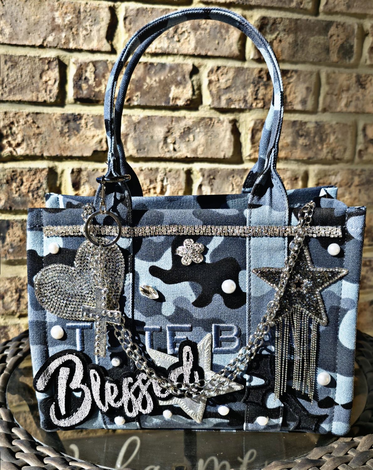 Denim Camo Tote