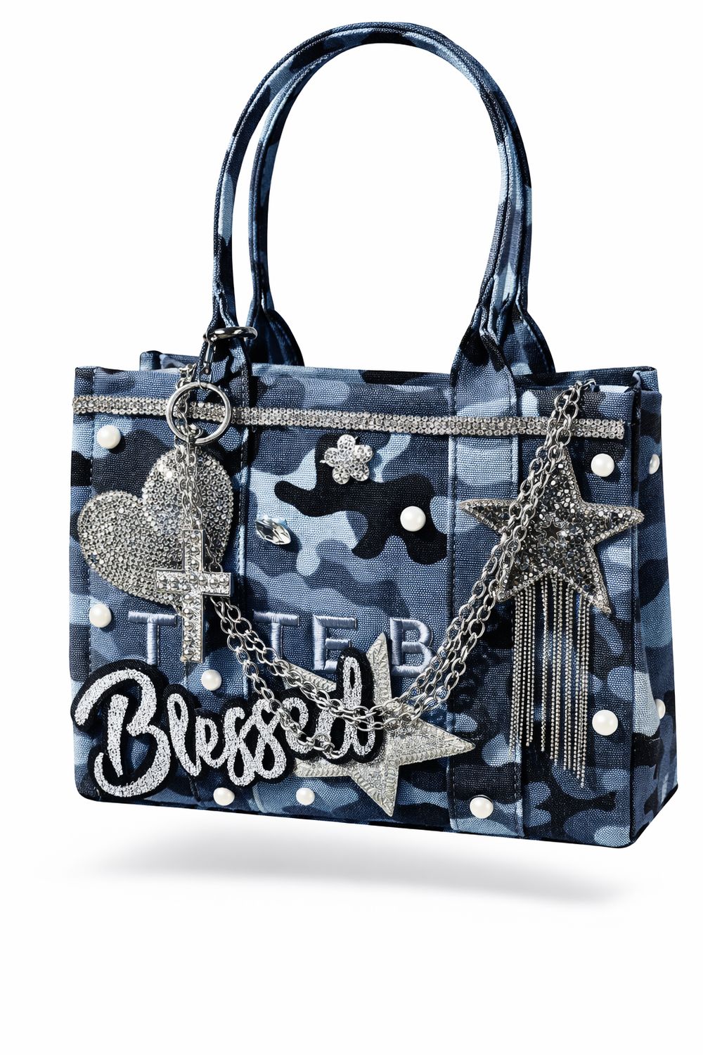 Denim Camo Tote