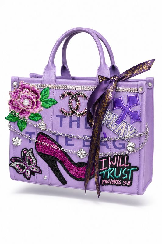 Purple Custom Ready-made 2 pc Tote