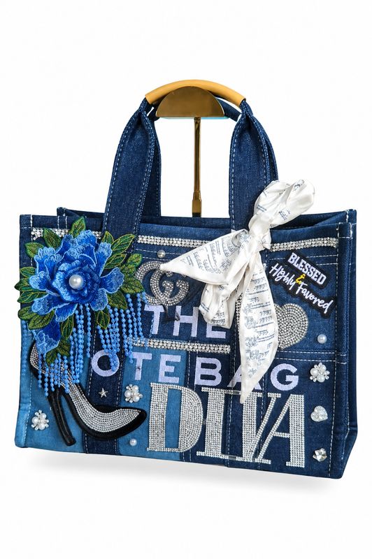 Denim Custom Large Tote