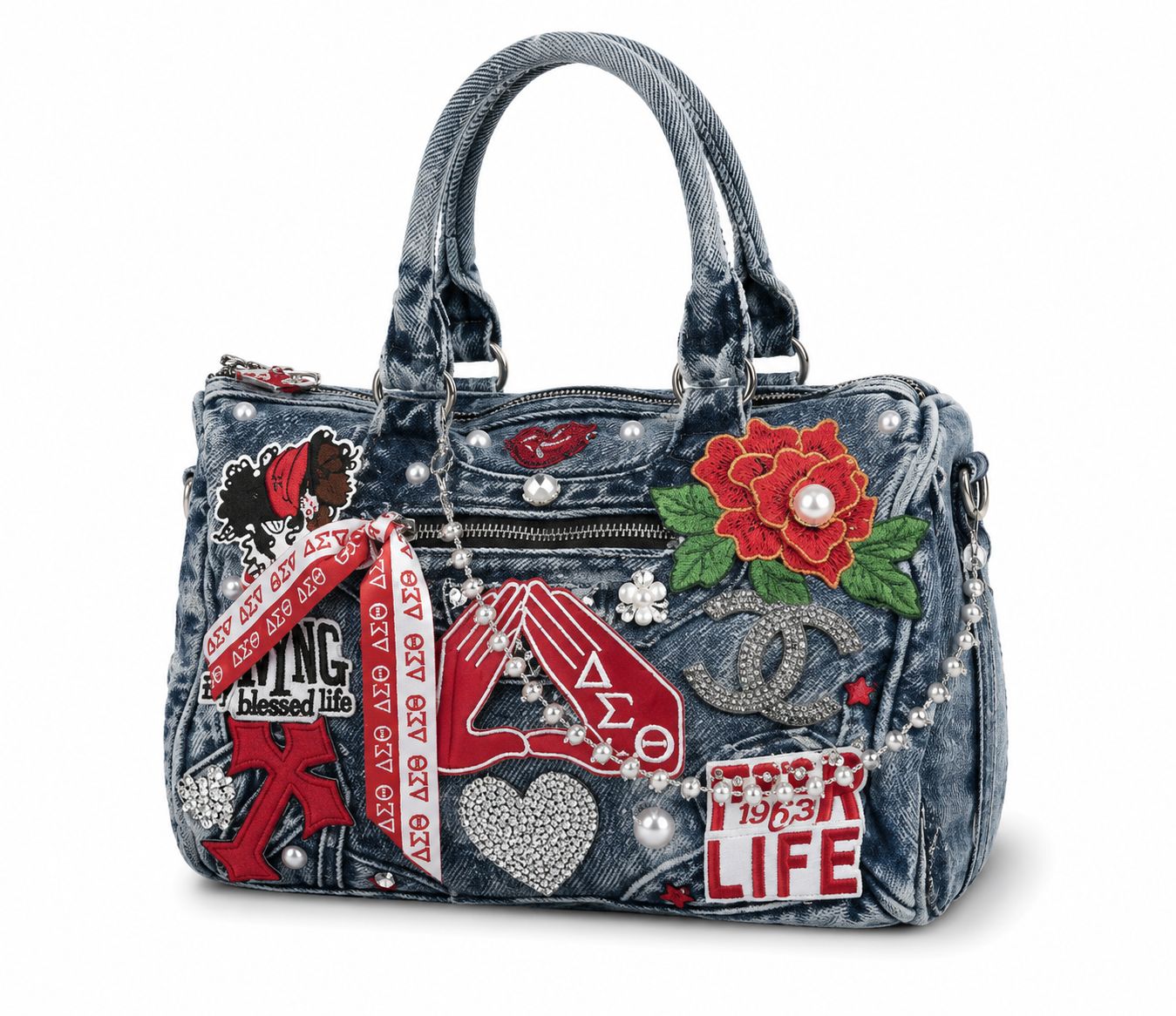 Delta Denim Bag/Tie Set