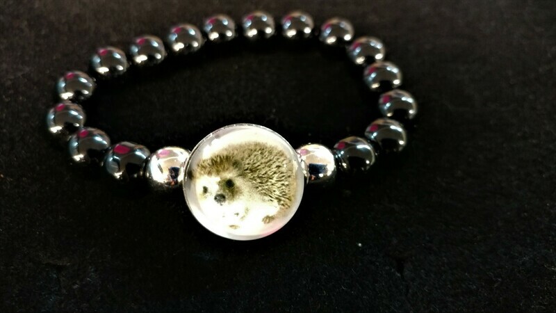 Hedgehog Black Beaded Bracelet