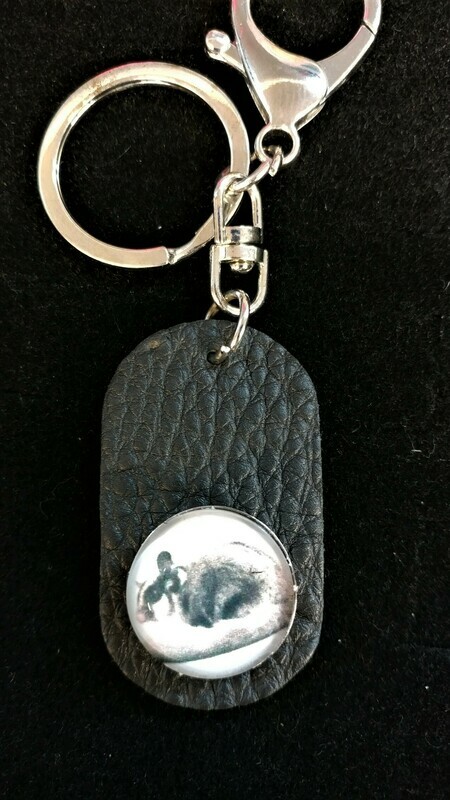 Glider Black Leather Key Chain