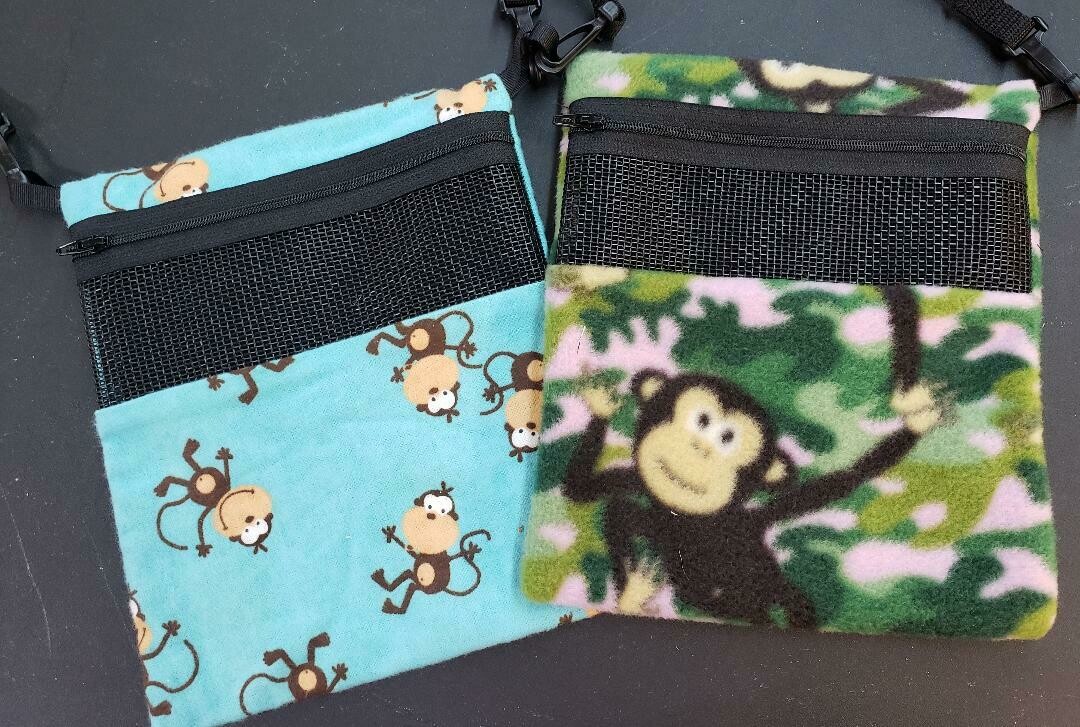 Monkey Carry Pouch, Monkey Travel Pouch: Small Monkey Carry Pouch  7" x 11"