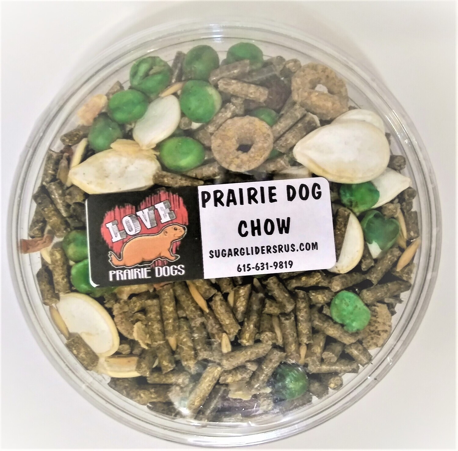 Prairie Dog Chow, Prairie Dog Chow: Prairie Dog Chow- 12 oz. sealed tub with Snap on Lid