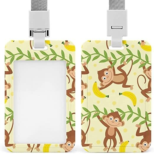 Monkey/Banana ID Badge Holder & Lanyard