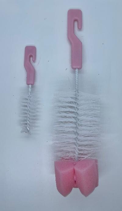 Bottle & Nipple Brush Set, Bottle  & Nipple Brush Set: Pink