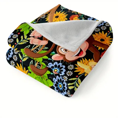 Monkey & Flowers Blanket
