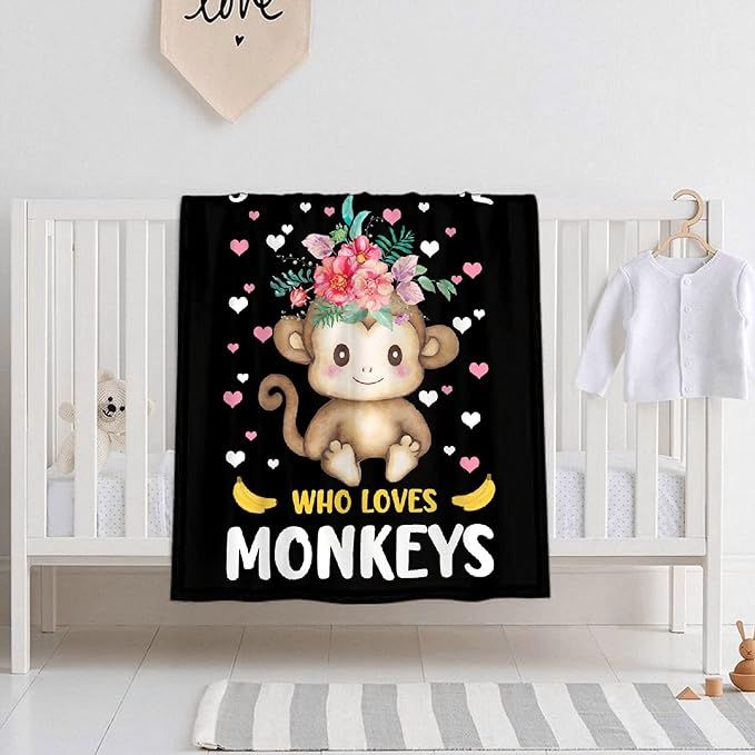 Just A Girl Who Loves Monkeys Blanket