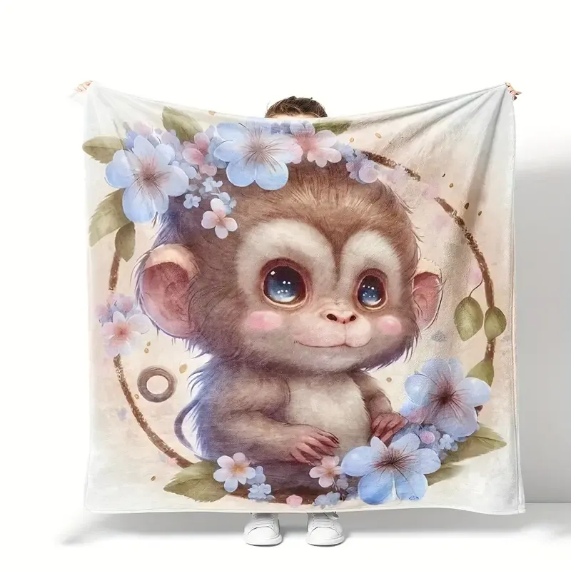 Cute Little Monkey Blanket
