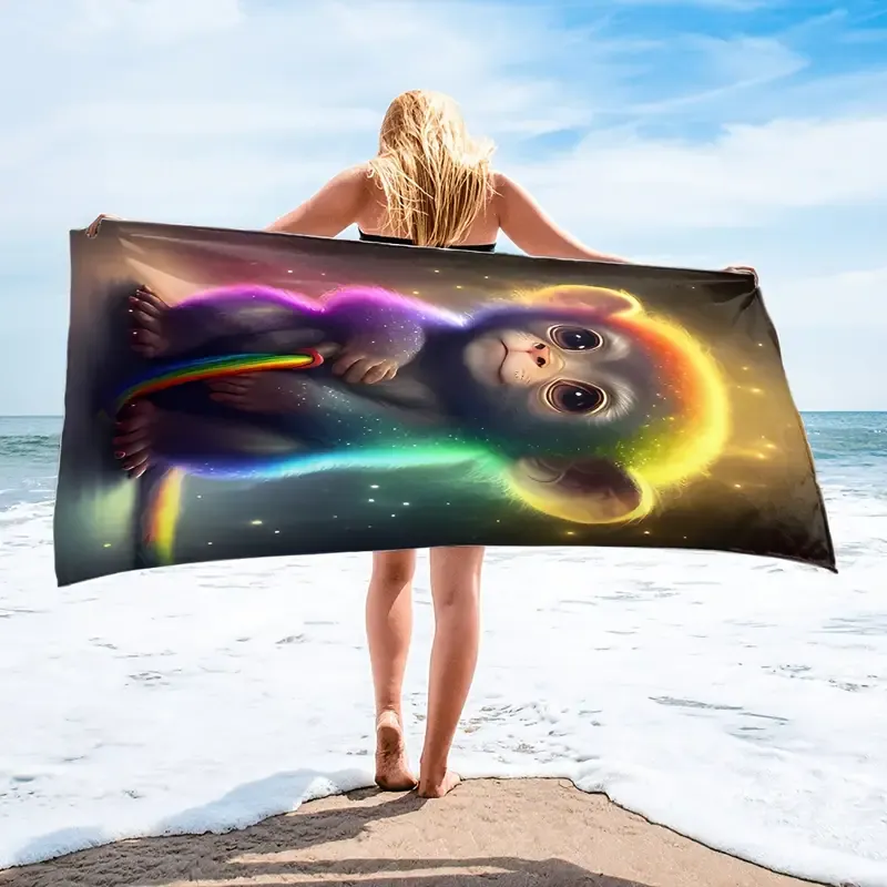 Rainbow Monkey Beach Towel