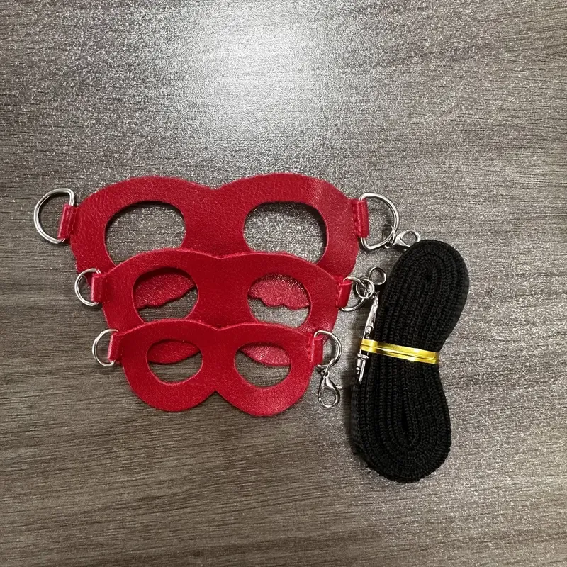 Harness (Deluxe Leather) 4 Piece Set, Harness (Deluxe Leather): 4 Piece Value Pack- RED