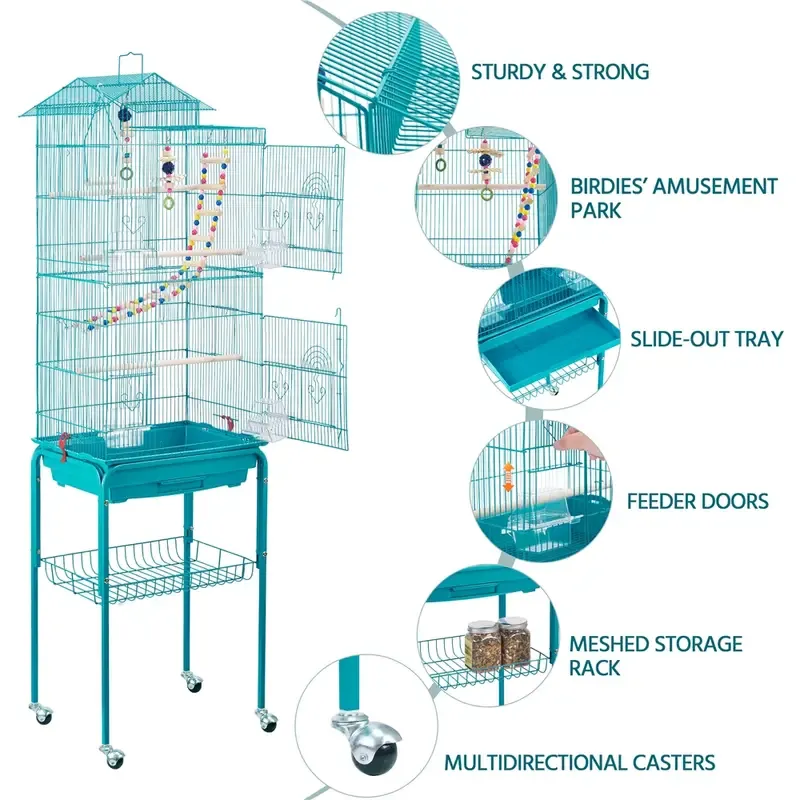 Large Roof Top Critter Cage (Teal, Black or White)