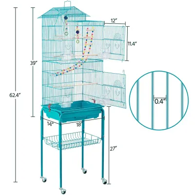 Large Roof Top Teal Critter Cage