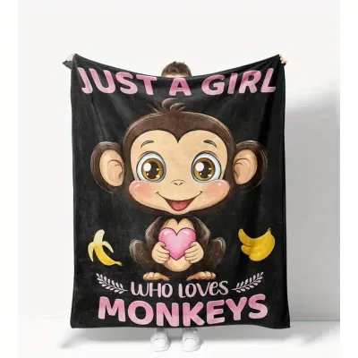 Just A Girl Who Loves Monkey Blanket
