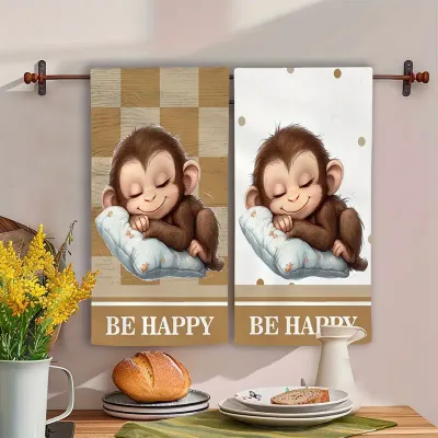 Monkey Checkered & Polka Dotted Towels?