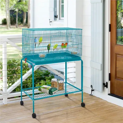 Teal Cage & Stand Set