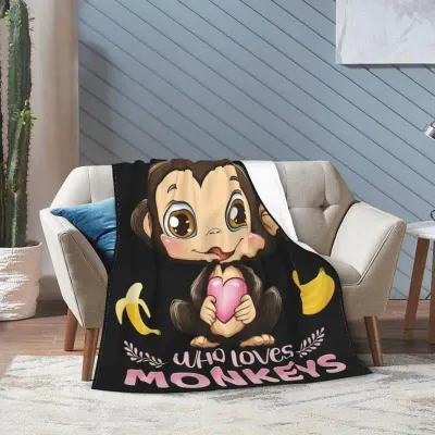Just A Girl Who Loves Monkey Blanket